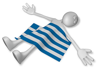 Image showing dead cartoon guy and flag of greece - 3d illustration