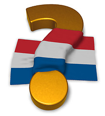 Image showing question mark and flag of the netherlands - 3d illustration