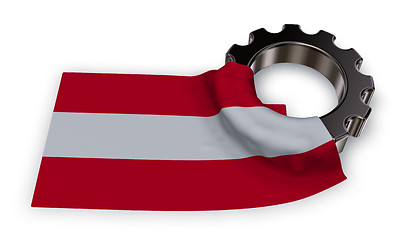 Image showing gear wheel and flag of austria - 3d rendering