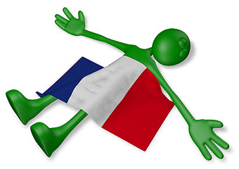 Image showing dead cartoon guy and flag of france - 3d illustration