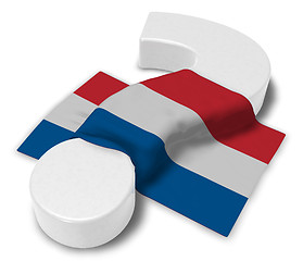 Image showing question mark and flag of the netherlands - 3d illustration