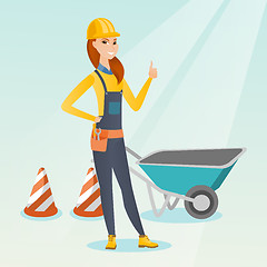 Image showing Builder giving thumb up vector illustration.