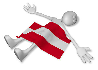 Image showing dead cartoon guy and flag of austria - 3d illustration