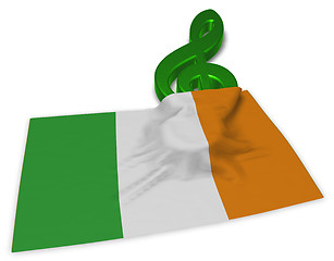 Image showing clef symbol and flag of ireland - 3d rendering