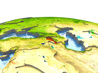 Image showing Armenia on Earth in red