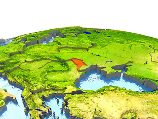 Image showing Moldova on Earth in red