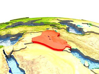 Image showing Iraq on Earth in red
