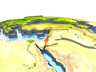 Image showing Israel on Earth in red