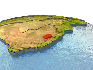 Image showing Lesotho on Earth in red