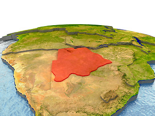 Image showing Botswana on Earth in red