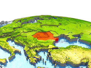 Image showing Romania on Earth in red