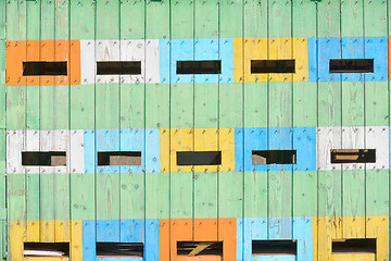 Image showing Abstract coloured beehives