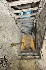 Image showing Old salt mine staircase