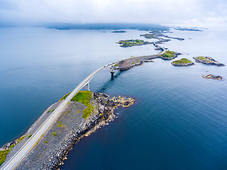 Image showing Atlantic Ocean Road aerial photography.