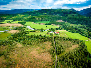 Image showing Beautiful Nature Norway aerial photography.