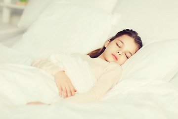 Image showing girl sleeping in bed at home