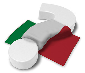 Image showing question mark and flag of italy - 3d illustration