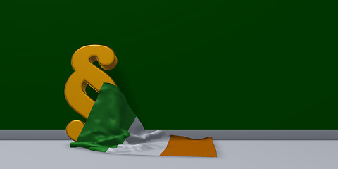 Image showing paragraph symbol and irish flag - 3d illustration