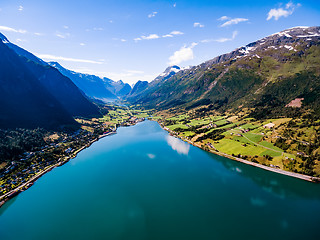 Image showing Beautiful Nature Norway aerial photography.