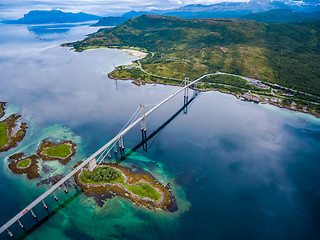 Image showing Tjeldsundbrua bridge in Norway