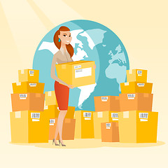 Image showing Business worker of international delivery service.