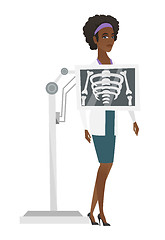 Image showing Doctor during x ray procedure vector illustration