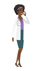 Image showing Doctor talking on a mobile phone.