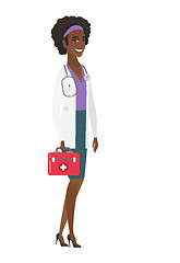 Image showing Doctor holding first aid box vector illustration.