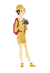 Image showing Asian nature photographer with digital camera.