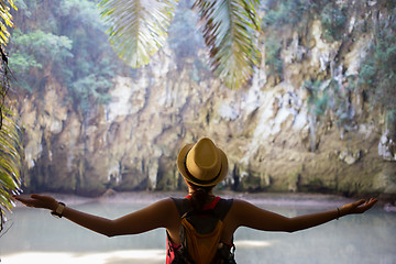 Image showing Photo of girl at mountain