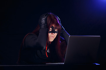 Image showing Photo of hacker in mask