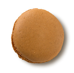 Image showing Brown macaron isolated