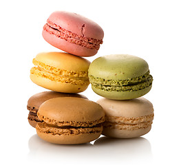 Image showing Heap of sweet macarons