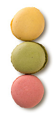 Image showing Colored caramel macarons