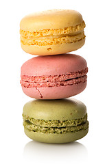 Image showing Three caramel macarons