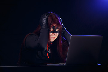 Image showing Photo of brunette in mask