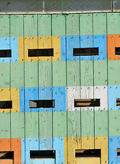 Image showing Abstract coloured beehives