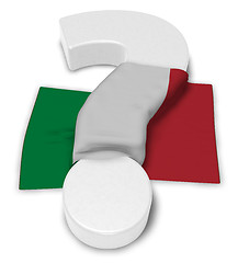 Image showing question mark and flag of italy - 3d illustration