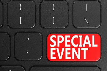 Image showing Special Event on black keyboard