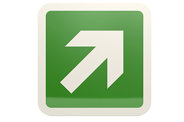 Image showing Green up right arrow sign