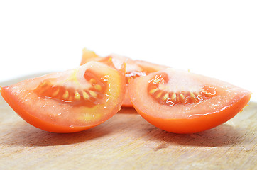 Image showing Slice red tomato isolated