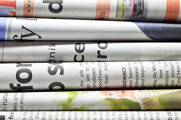 Image showing Newspapers folded and stacked