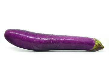 Image showing Purple eggplant with water drop