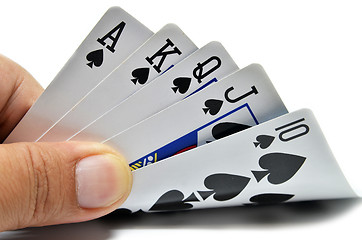 Image showing Royal flush of spade