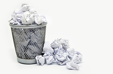 Image showing Garbage bin with paper waste