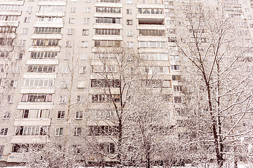 Image showing Abstrtact View of Old Multistory Residential Building