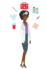 Image showing Young african-american confident doctor.