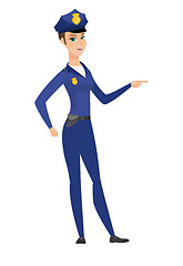 Image showing Furious policewoman screaming vector illustration.