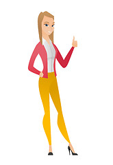 Image showing Business woman giving thumb up vector illustration