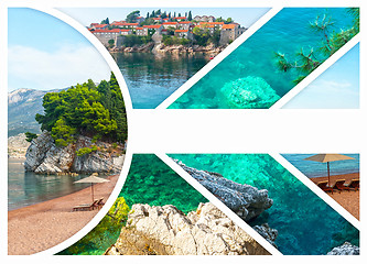 Image showing The collage of Sveti Stefan island in Montenegro